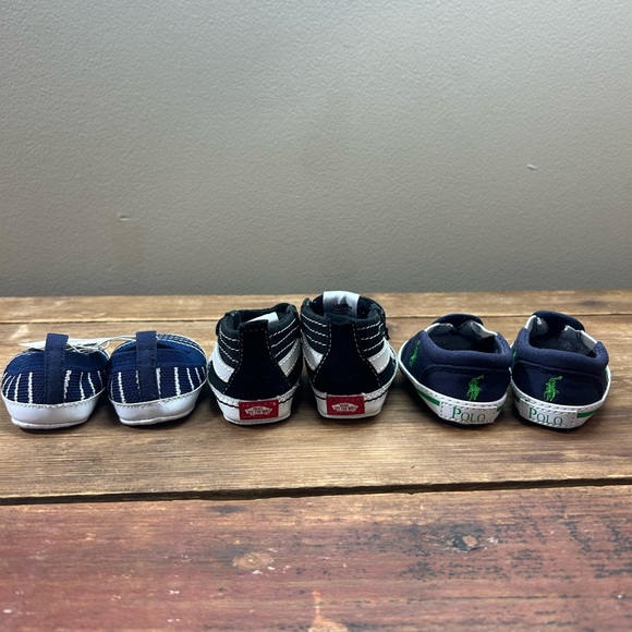 Polo Ralph Lauren, Vans and Old Navy Newborn 0-3 mo. Navy and Black Shoes Set - Picture 7 of 10